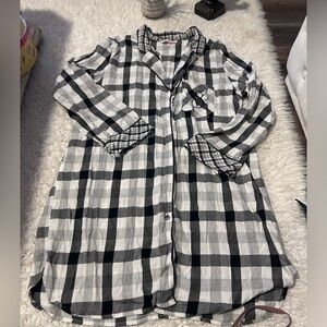 Victoria Secret intimates & sleepwear  plaid button-down sleep shirt med #1